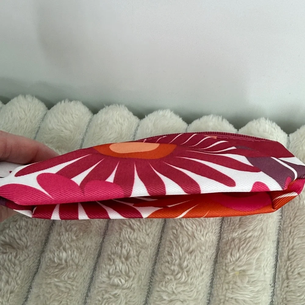 2pc Clinique Makeup Bag set- Orange & pink floral